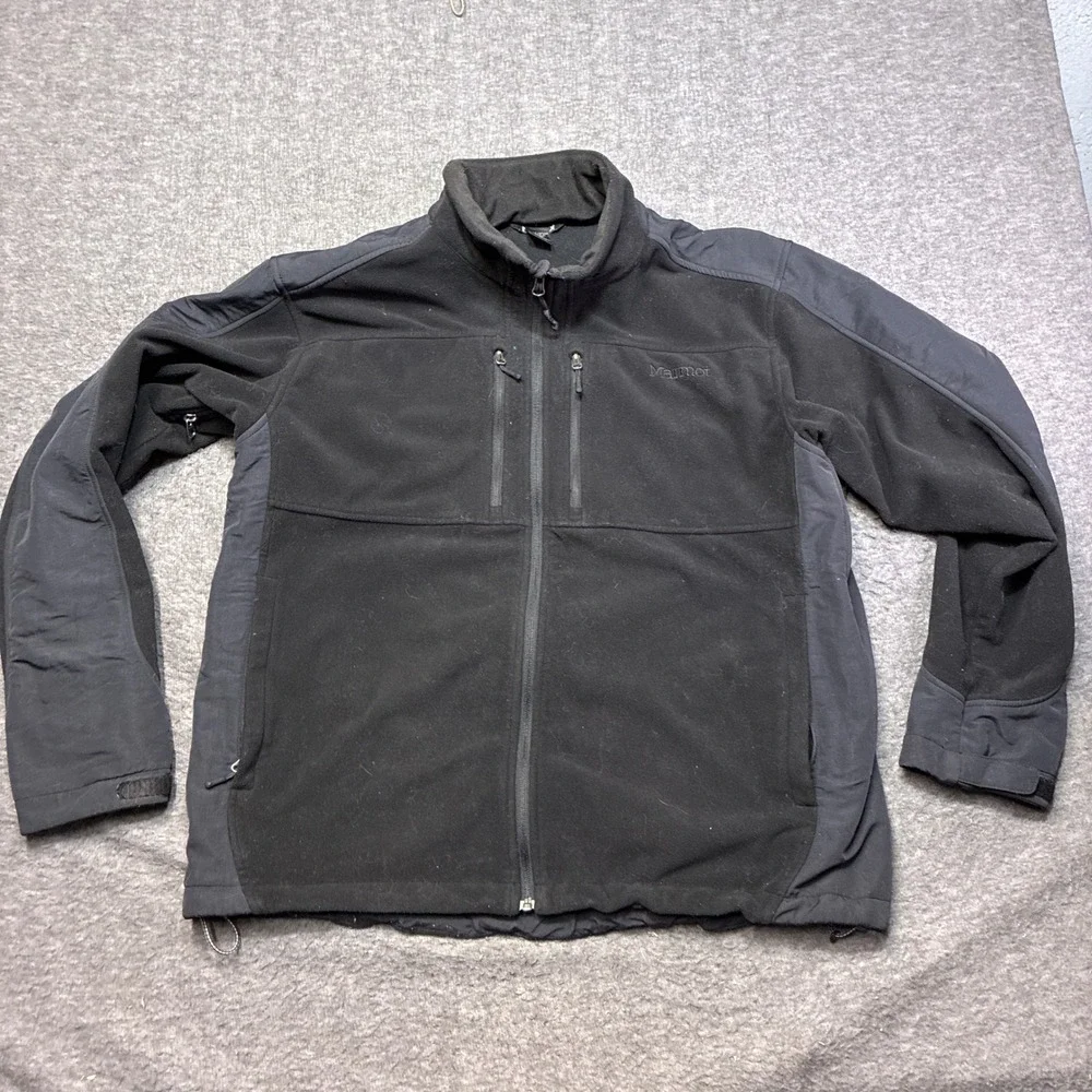 Marmot Gore Windstopper Fleece Jacket Mens XL Black‎ Full Zip M 8005-7-MPT